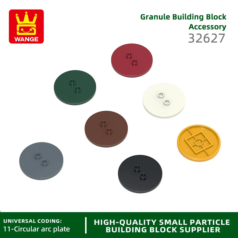 Wange66Pcs/lot 32627 Tile, Round 4 x 4 with 2 Hollow Studs Accessories Compatible with Brick DIY Children's Toy Assembly Parts