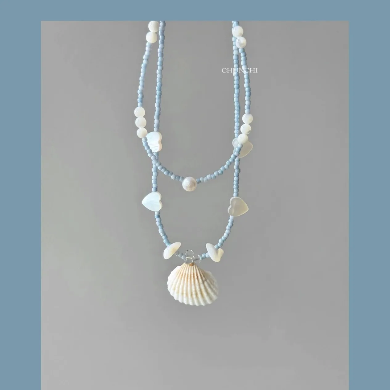 Shell Bead Necklace Tropical Seaside Holiday Resort Lightweight Natural Shell Beads Stylish Versatile Daily Jewelry Gift Women