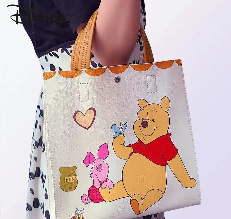 Disney winnie-女性のハンドバッグ,魅力的なショッピングバッグ,ファッショナブル,大容量,仕事に行く,漫画,多用途,カジュアル,シンプル