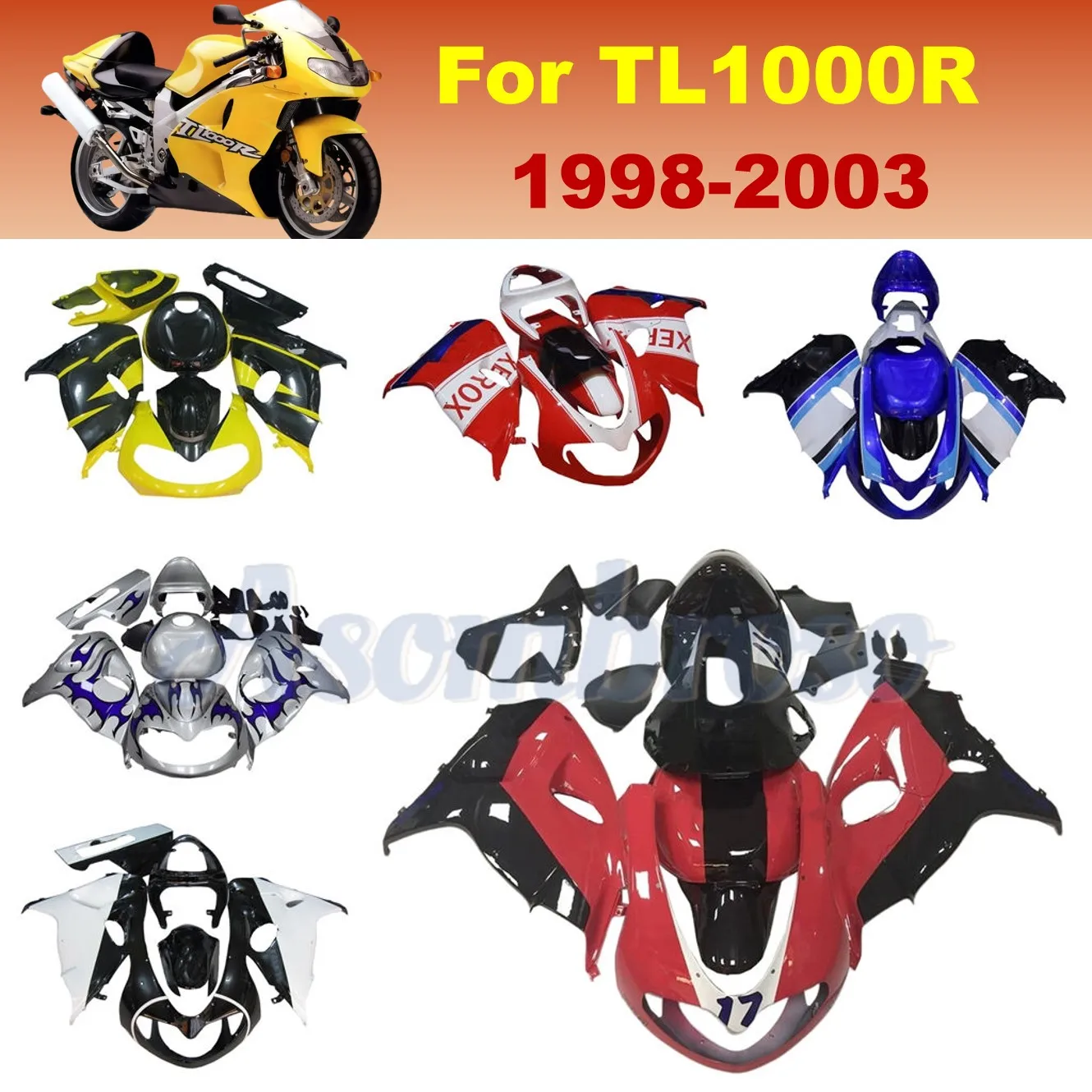 Custom Bodywork set For TL1000R 1998 1999 2000 TL 1000R  2001 2002 2003 Full Fairings kits