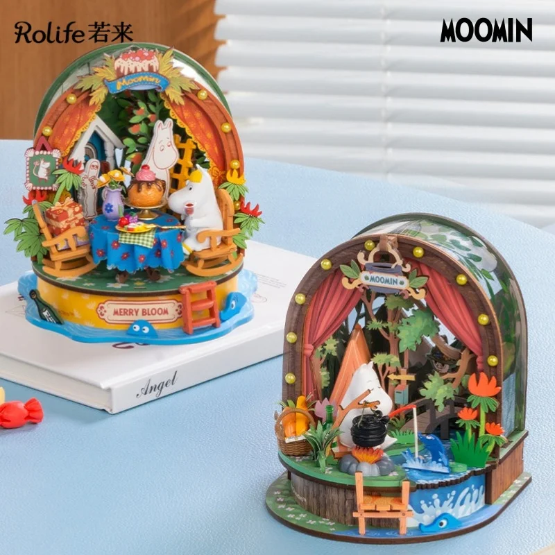 

Rolife New Moomin Cottage Series Building Blocks: Gonnie's Garden Party Moomin's Forest Camping Assembled Model Ornament Gift