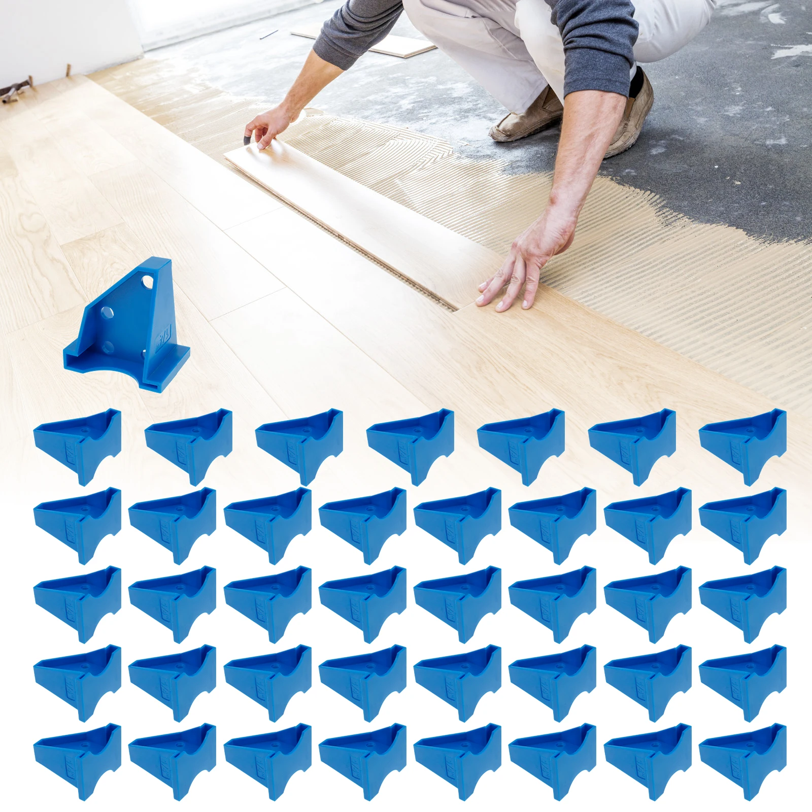 

40Pcs Laminate Flooring Spacers Plastic Vinyl Plank Flooring Installation Spacers with 1/4 Inch 1/2 Inch Gaps for Laminate Solid