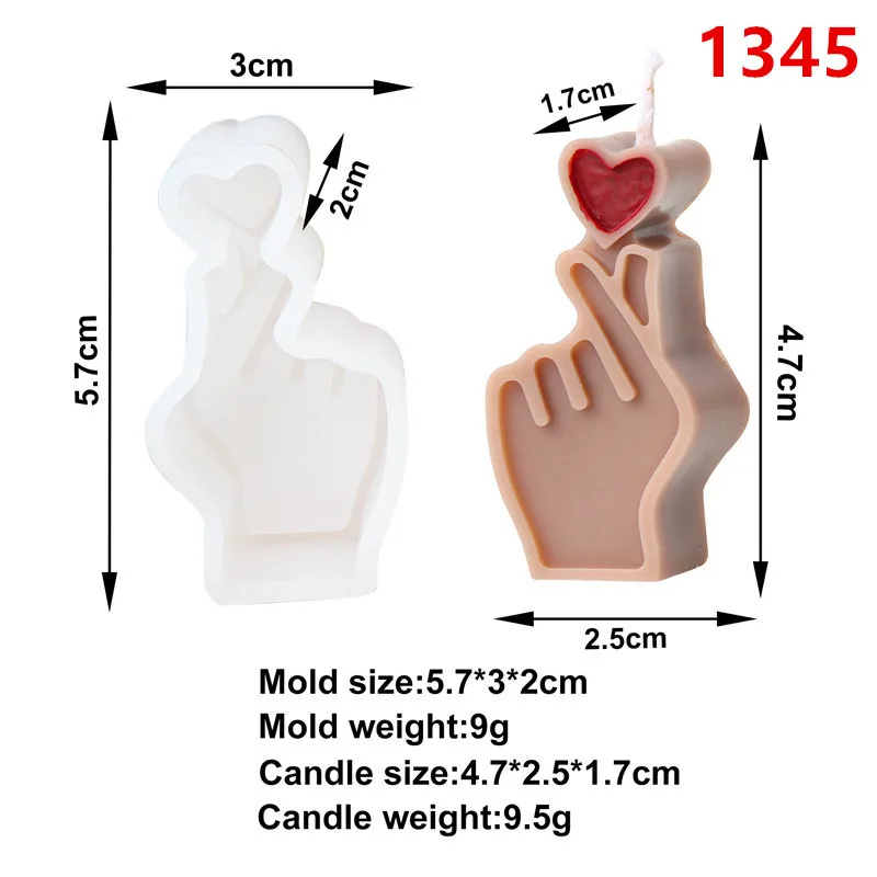 Middle Finger Silicone Candle Mold DIY Gesture Aromatherapy Plaster Art Soap Resin Crafts Casting Molds Holiday Party Gifts
