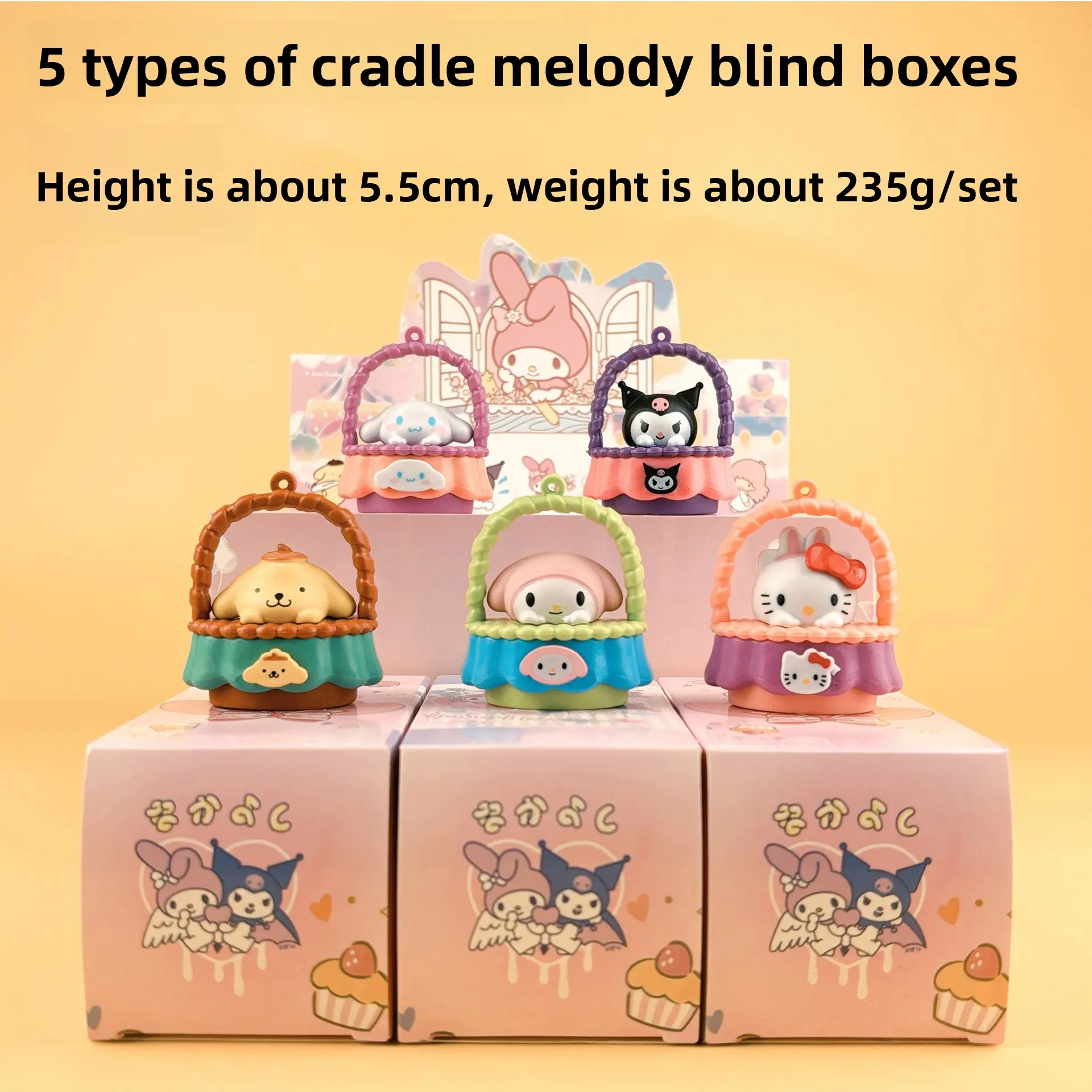 6개 세트 산리오 쿠로미 블라인드 박스 행운의 점술 시리즈 액션 피규어 인형 컬렉션 귀여운 애니메이션 모델 서프라이즈 장난감 선물
