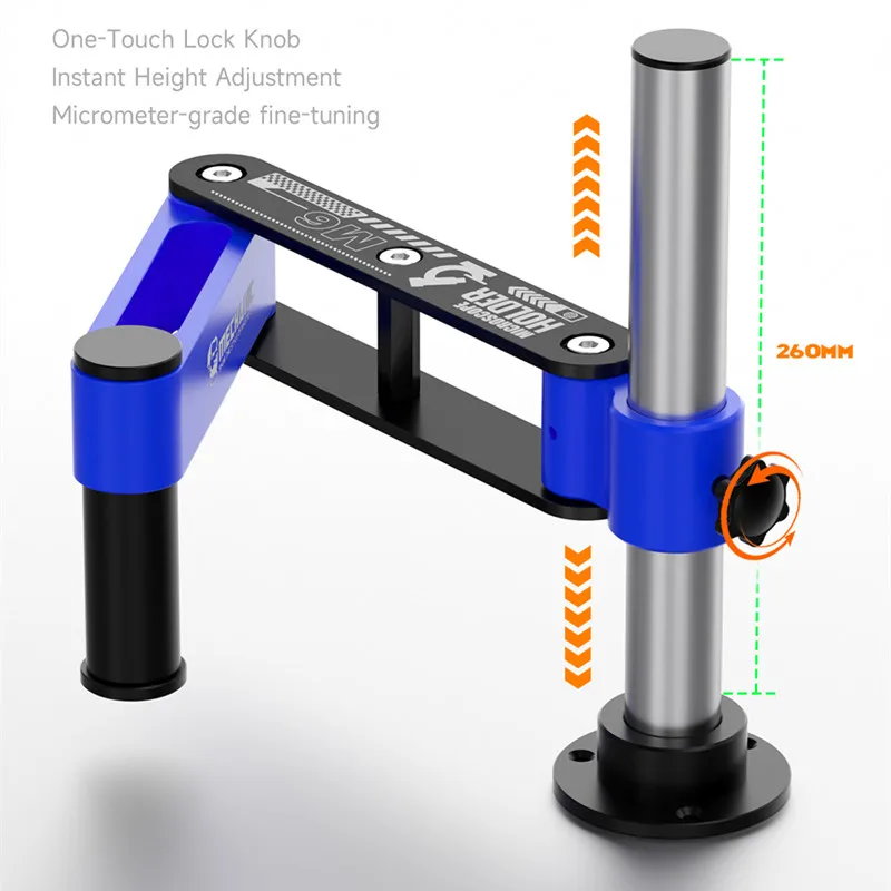 MÉCANIQUE M6 360 °   Support de Microscope à bras oscillant réglable à Rotation, support de détection d'entretien de levage fixe pour Microscope stéréo