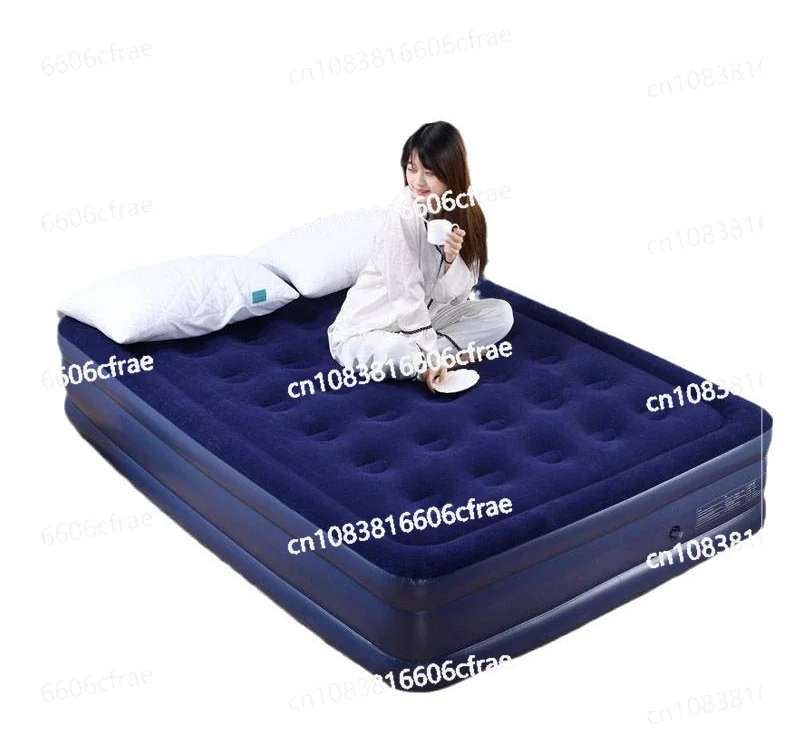 Inflatable Bed, Double-layer Thickened Air Cushion Single Air Cushion Bed, Outdoor Folding Air Bed, Household Double Lazy Bed