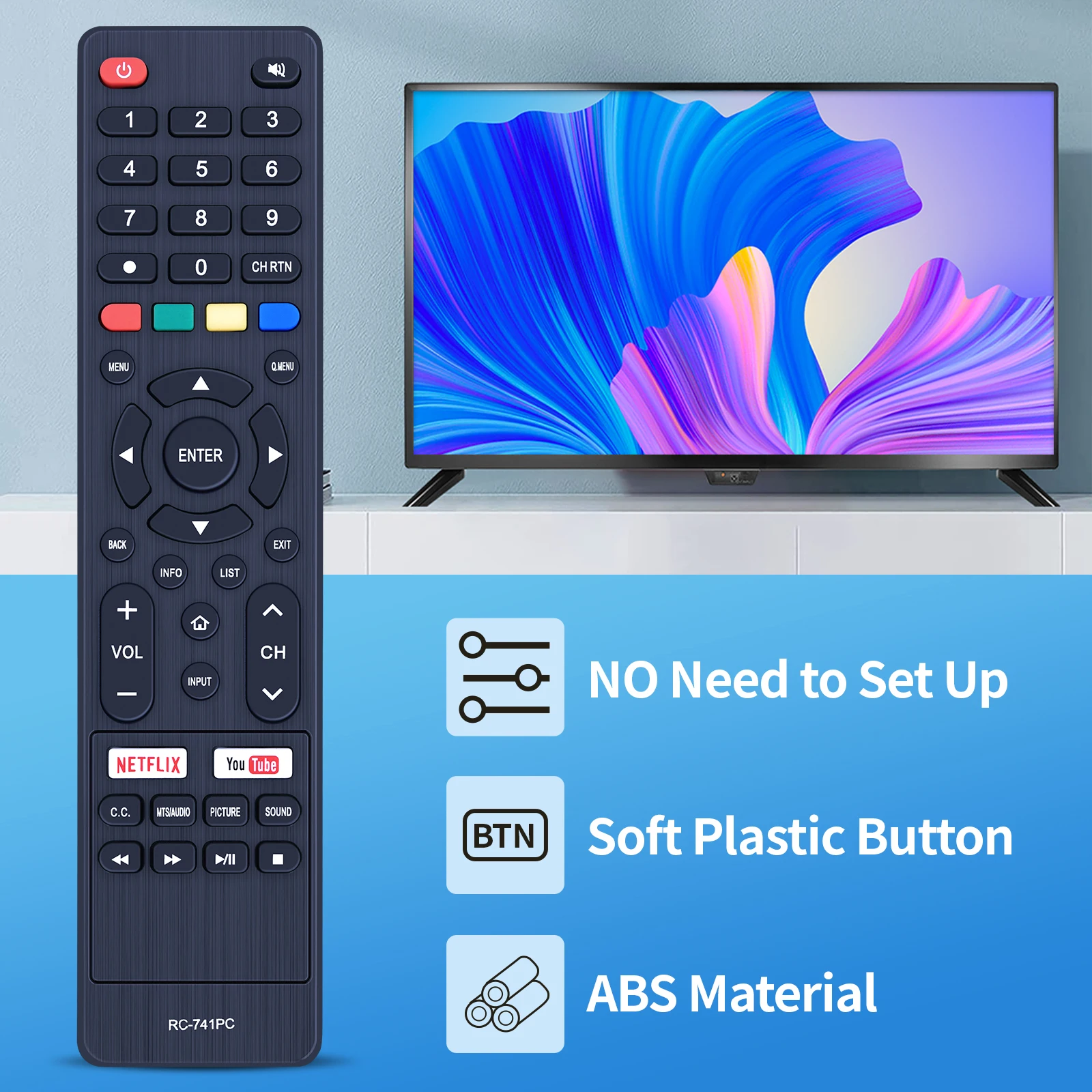 Novo controle remoto para daewoo allux smart tv RC-741PC al55asuhd