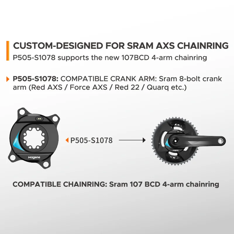 Magene p505 leistungs messer spinnen basiertes Rennrad 110bcd oval 4 5-Arm-Kettenblatt für Fahrrad 8-Loch-Kurbelsatz Tritt frequenz Ameise Computer