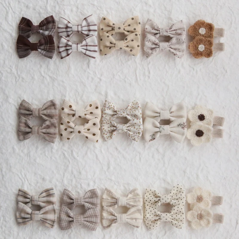 Kopfbedeckung für Kinder, schöne Haarspangen, eleganter Baby-Haarschmuck, trendiger Stoff mit vollständiger Abdeckung, Schleifen für Mädchen, 10 pro Set