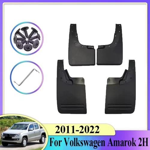 4 Uds guardabarros de coche para Volkswagen para VW Amarok 2H 2011-2022 antisalpicaduras guardabarros delantero trasero cubierta de rueda guardabarros protector contra salpicaduras