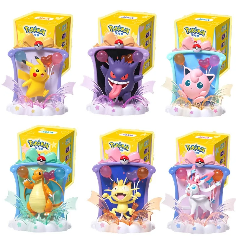 pokemon-happy-party-photo-frame-series-figure-ornament-toy-cartoon-anime-pikachu-spray-fire-dragon-doll-accessories-toys-gifts