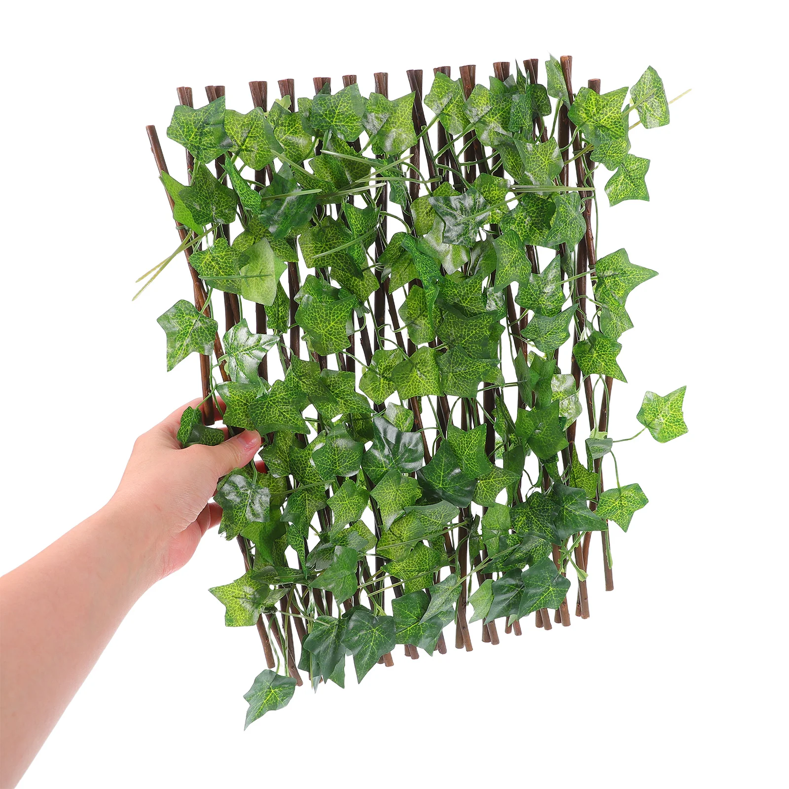 Valla extensible ajustable, pantalla de privacidad, enrejado de hojas artificiales verdes, retráctil, para exteriores, jardín, patio, balcón, 1 ud.