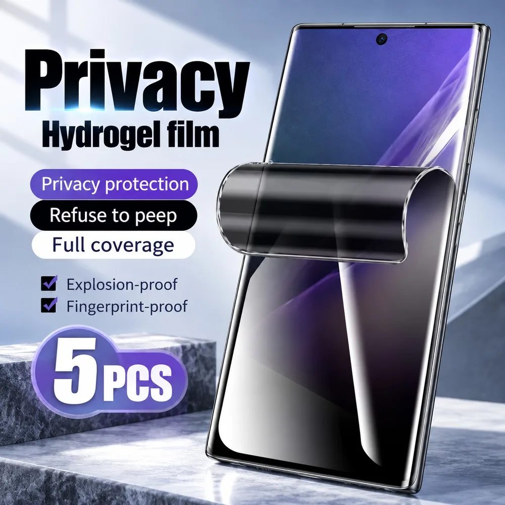 5 Stück Anti-Spionage-Displayschutzfolie für Samsung Galaxy S20 Ultra, S20+, S20, Sichtschutz-Hydrogel-Folie für Samsung Galaxy S20 FE, S26 Ultra.