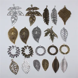 5pcs Charms For Jewelry Making Olive Branch Tree Leaf Laurel Wreath Antique Silver Plated Pendants DIY Crafts