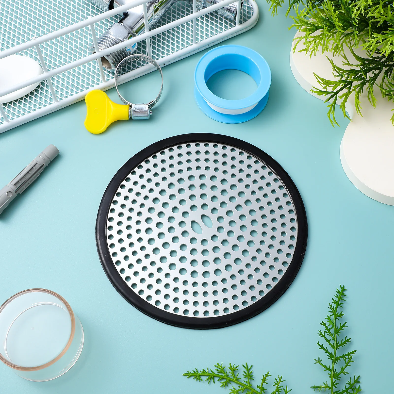الفولاذ المقاوم للصدأ غطاء للصرف سدادة الشعر المستديرة للحمام حوض الاستحمام المطبخ بالوعة حوض الاستحمام حوض غسيل استنزاف مصفاة #6
