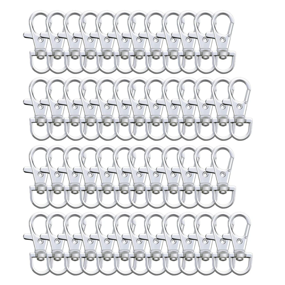 30pcs Metal Swivel Lanyard Snap Hooks and Split Key Rings Chain Hook Keychain for DIY Key chain Making