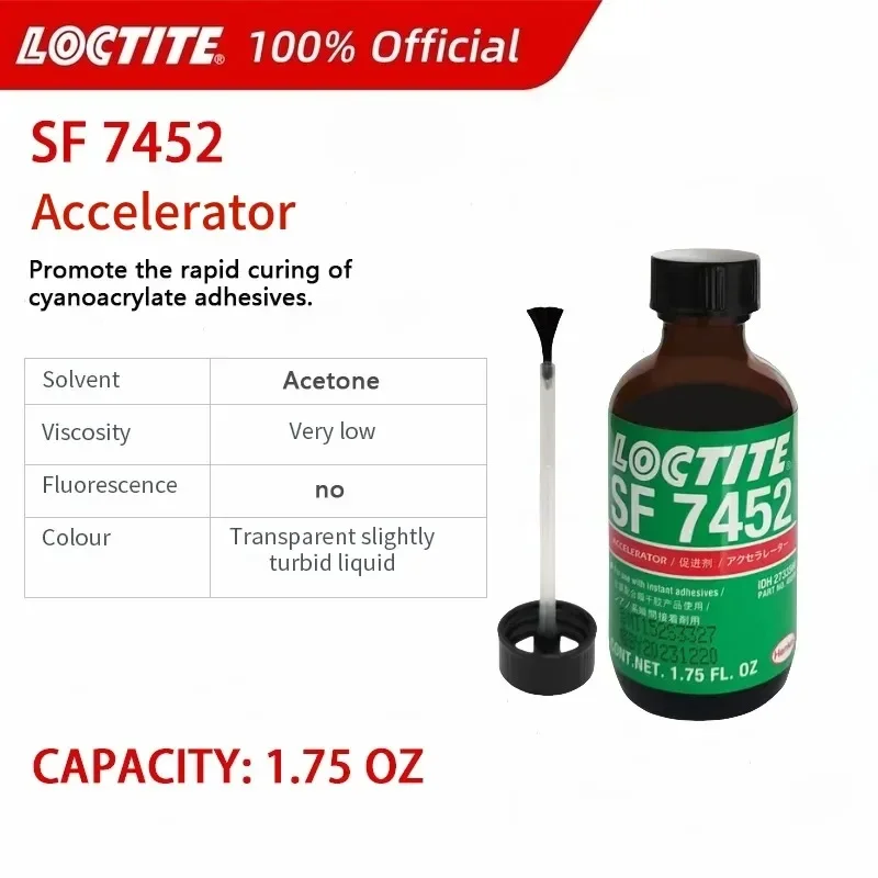 F 7452/SF 7649 لاصق عالي القوة لـ 1.75 أونصة، علاج سريع، قفل الخيط وختم، لاصق ربط معدني