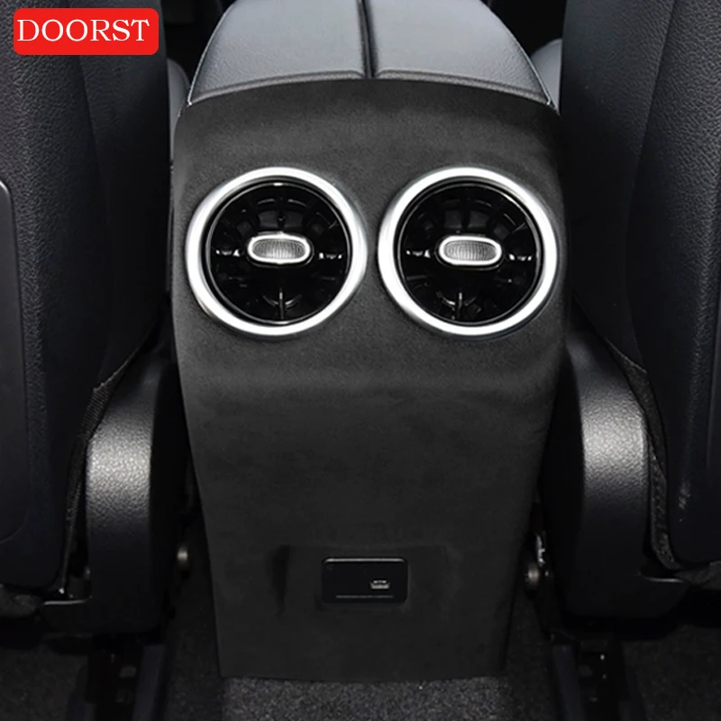 For Mercedes Benz A CLA Class W177 C118 Car Leather Panel Cover Rear Air Vent Cover Interior Modification Decoration Accessories