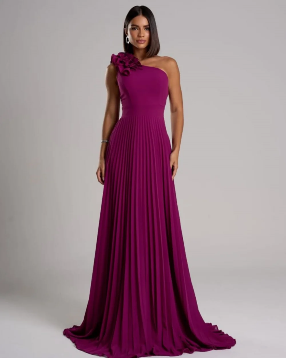 

Customized Simple Women Jersey Ruched Pleat A-Line Evening Dresses Modern Style Off-the-shoulder Sleeveless Floor Lenght Dresses