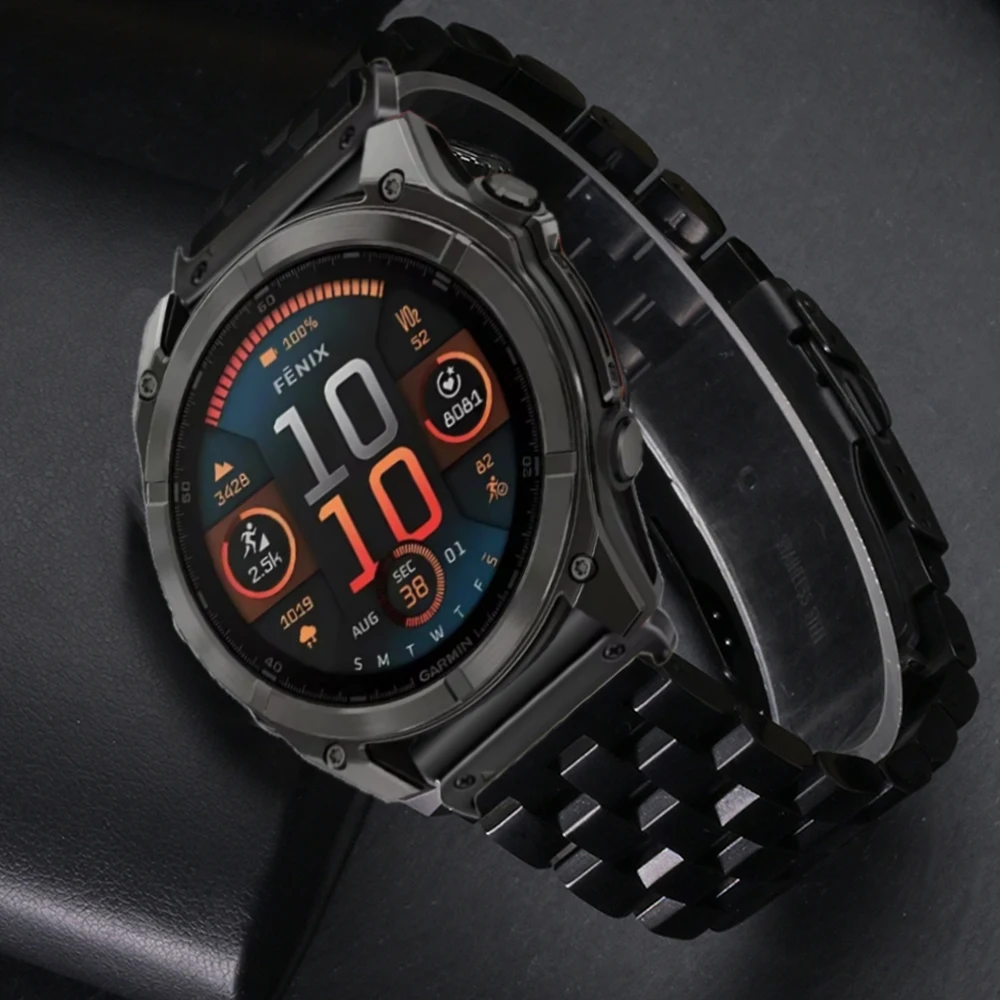 الفولاذ المقاوم للصدأ 26 مللي متر الفرقة لساعة Garmin Fenix 8 51 مللي متر حزام Fenix 7X Pro 51 مللي متر Correa حزام معدني ل Garmin Tactix 7 Pro Delta