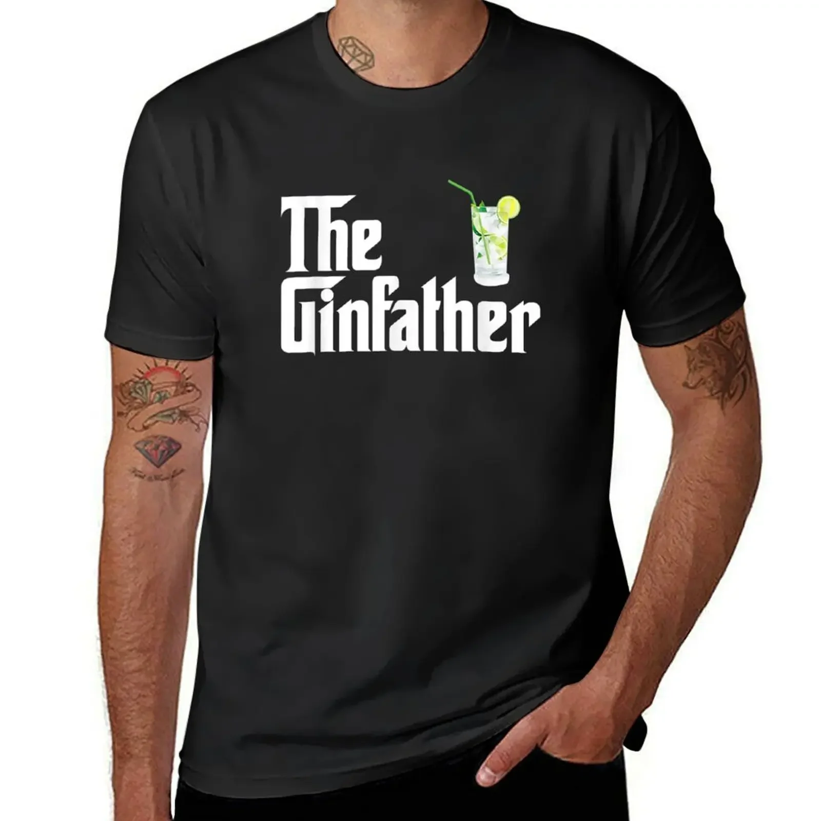 Camiseta The Gin Father Funny Gin And Tonic Gifts, ropa kawaii de gran tamaño vintage, camisetas para hombres, paquete 2025, nuevo modelo