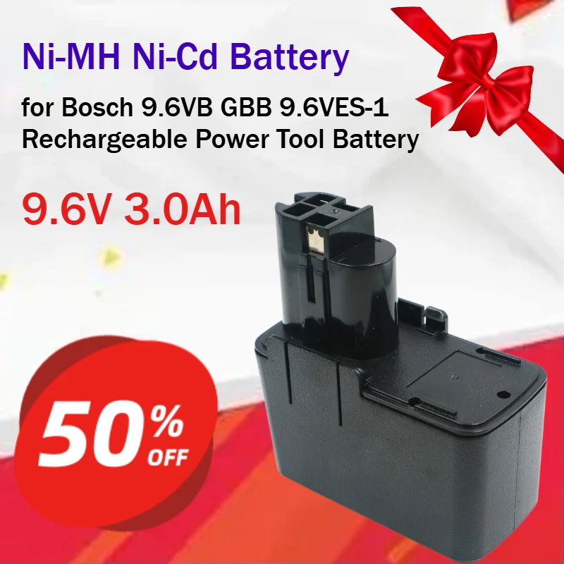 9.6V 3.0Ah Ni-MH Ni-Cd Battery for Bosch 9.6VB GBB 9.6VES-1 Rechargeable Power Tool Battery Grade A Full-Capacity Cells