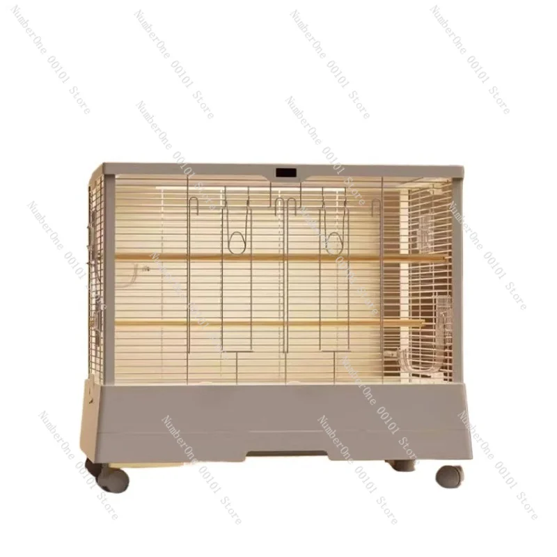 Aluminum Frame Large Parrot Cage Luxury Indoor Aviary With Horizontal Wire Viewing Window Cockatiel Finch Conure Bird Villa Play