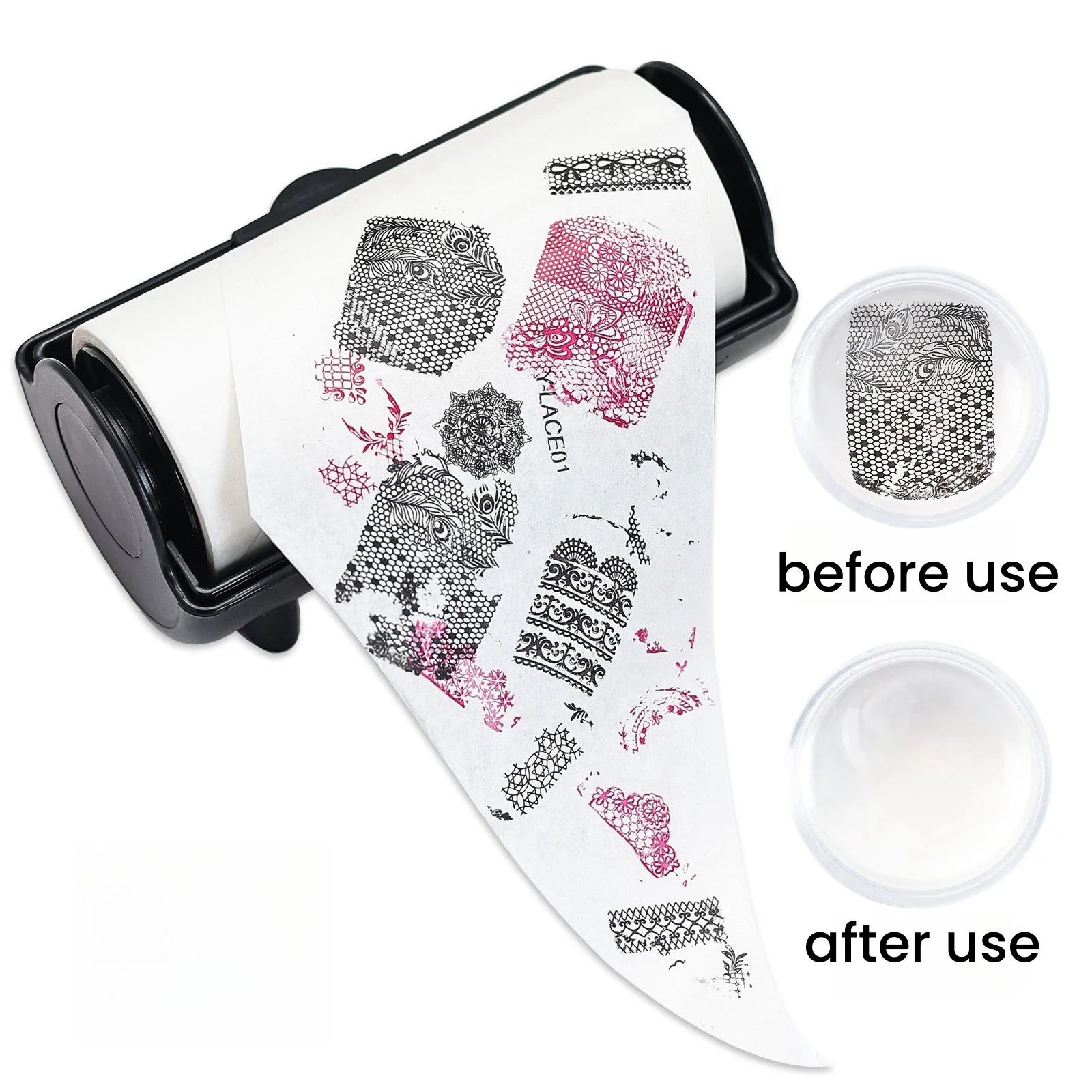 ネイルスタンピングインクスクレーパー＆吸引ツール - スタンピングプレート用の楽々クリーナー、新しいネイルアートアクセサリー