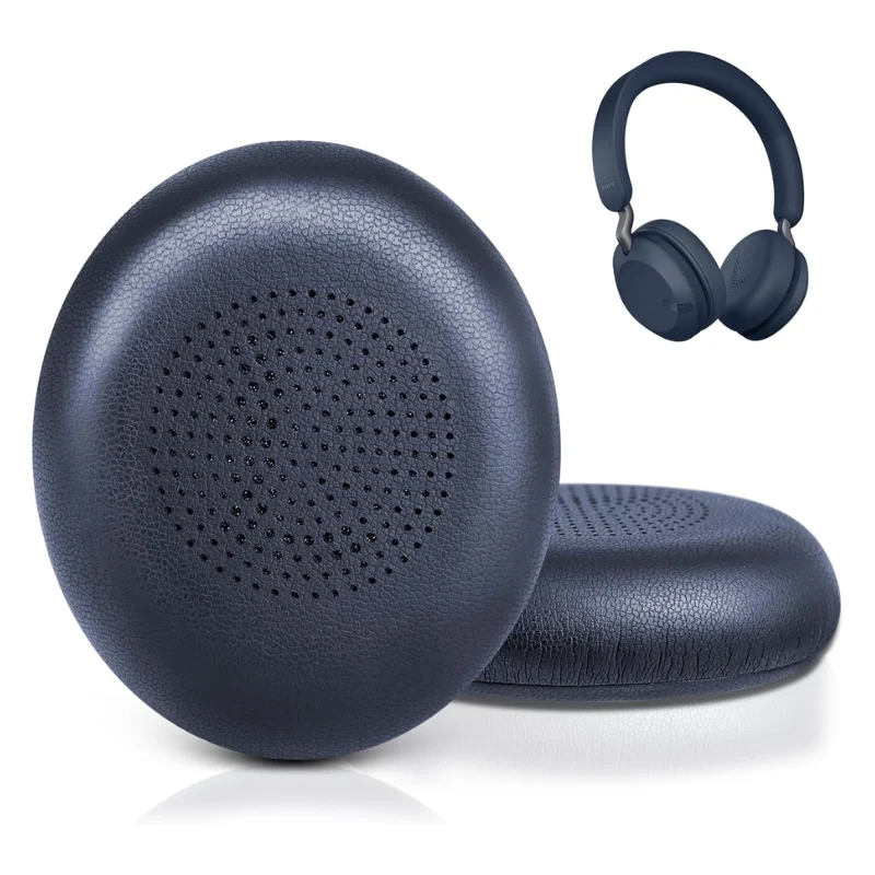 Coussinets d'oreille en cuir et éponge pour écouteurs Jabra Elite 45h Evolve 2 65 UC 40MS Evolve 2 40
