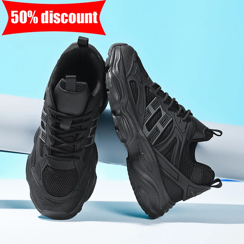 Zapatos Deportivos Para Hombre, Transpirables, Ligeros, De Malla, Con Suela Plana, Para Correr, Fitness, Moda 2026, Versátiles, Negros, Casuales_voghion.com