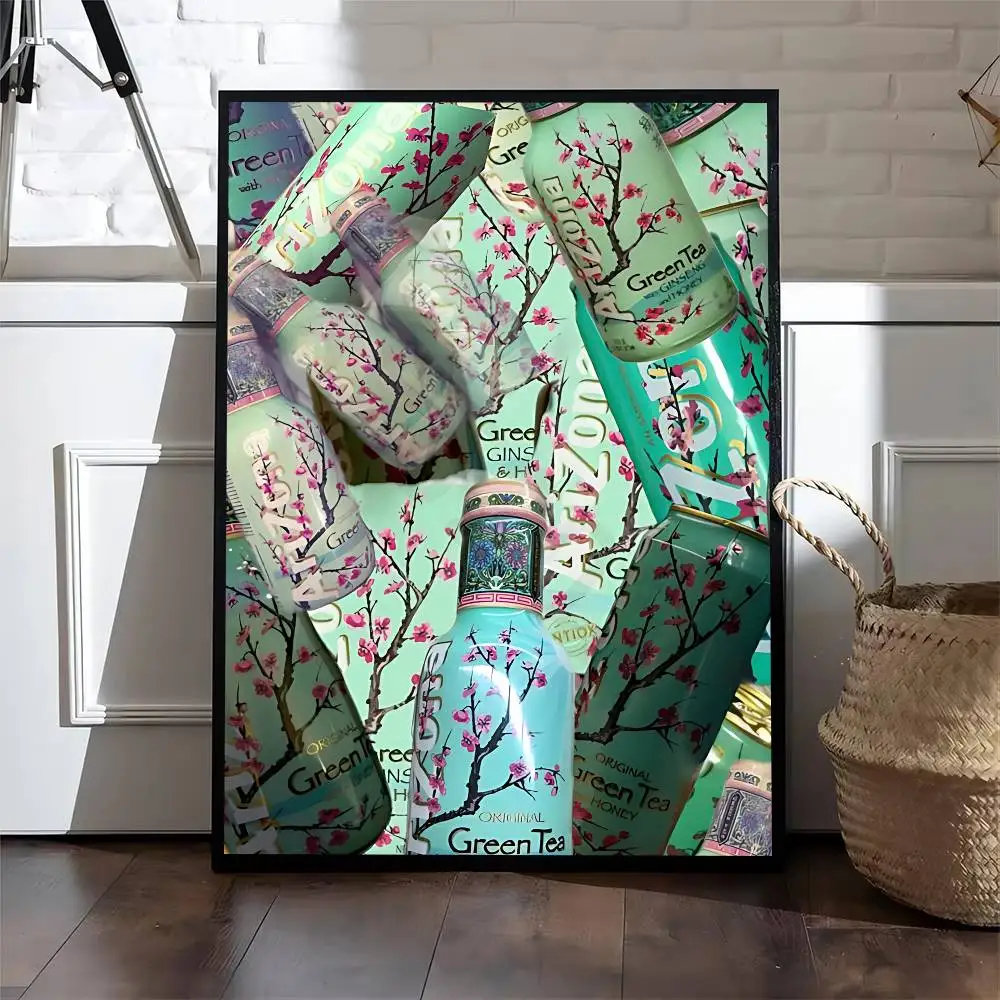 A-ArizonaES Green Tea Artists Canvas Painting for Living Room Home Decor Poster Fans Gifts-unframed