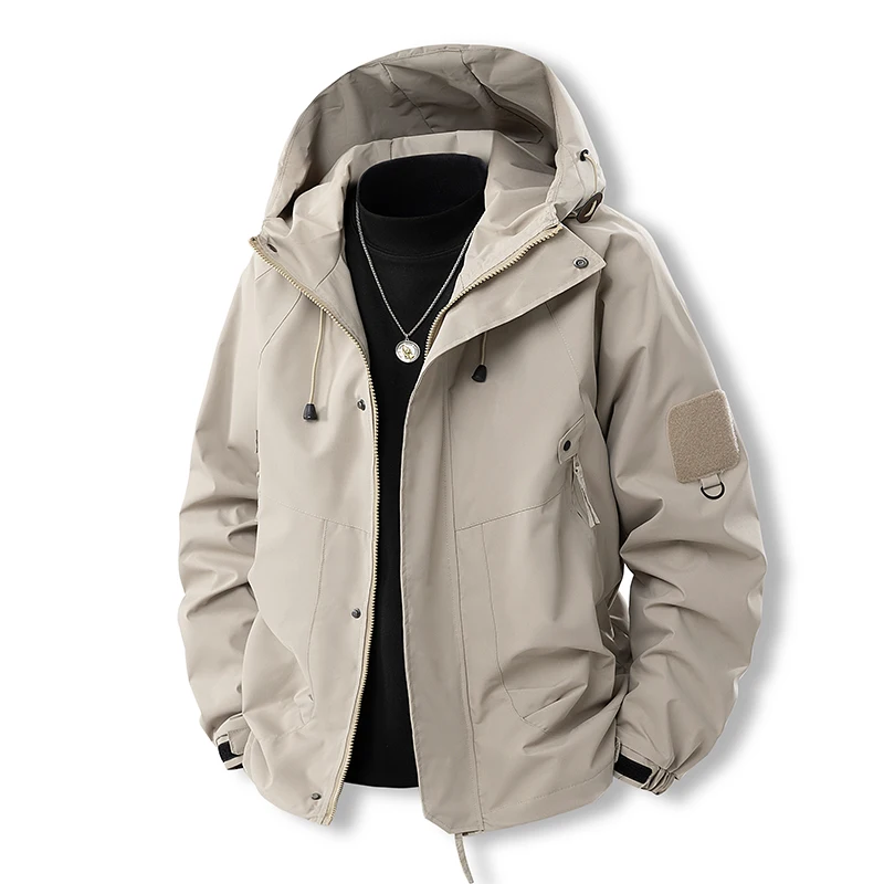 

Autumn Waterproof Windproof Men's Windbreaker Coats Jacket Nylon Button Breathable