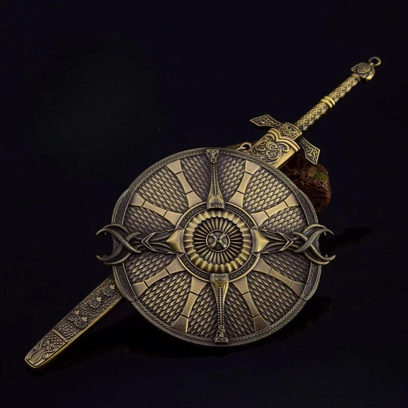 22 cm Banished Knight's Greatsword Gioco Periferico Modello in metallo Armi e oggetti di scena Decorazione del desktop Ornamenti Regali di compleanno Giocattoli