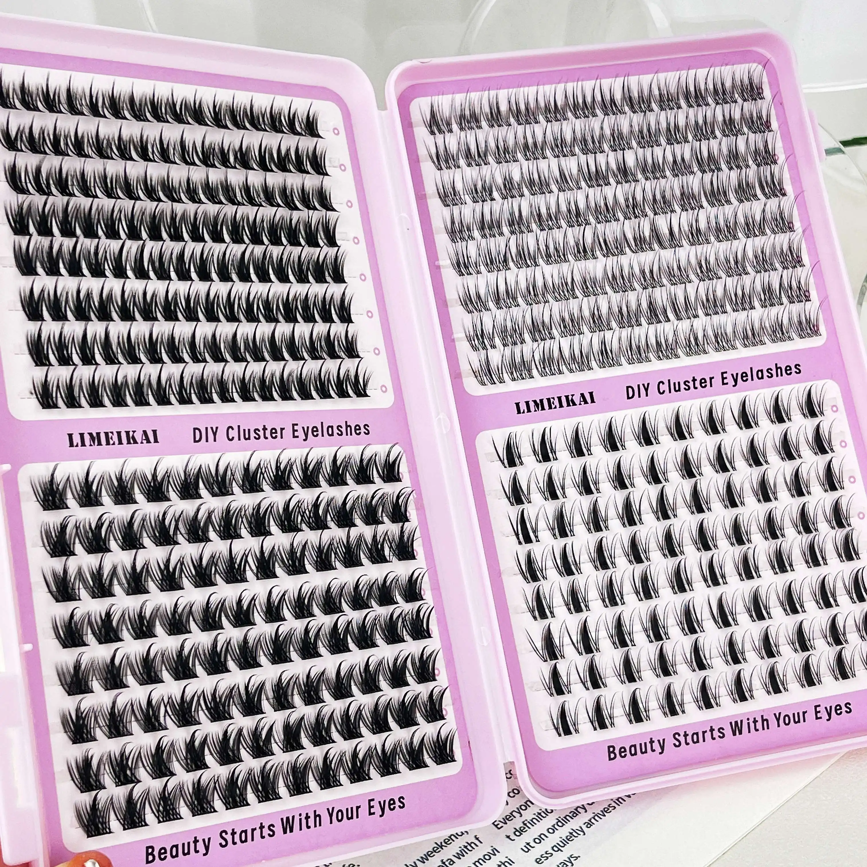 400 Pcs C-Curl 3D Faux Mink Lashes Set