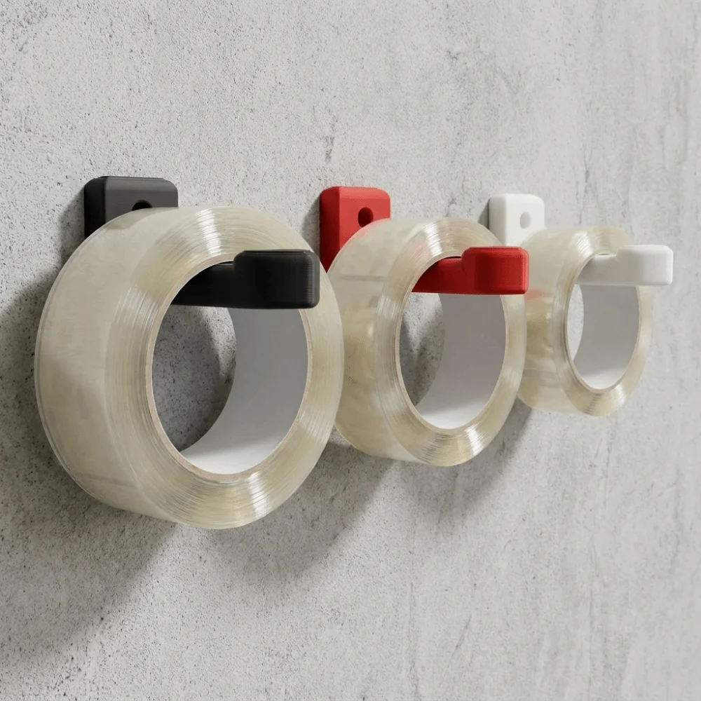 2PCS Multipurpose 3D Printing Wall Mounted Tape Racks Plastic Rustproof Tape Storage Rack Heavy Duty Keys Holder Washi Tape