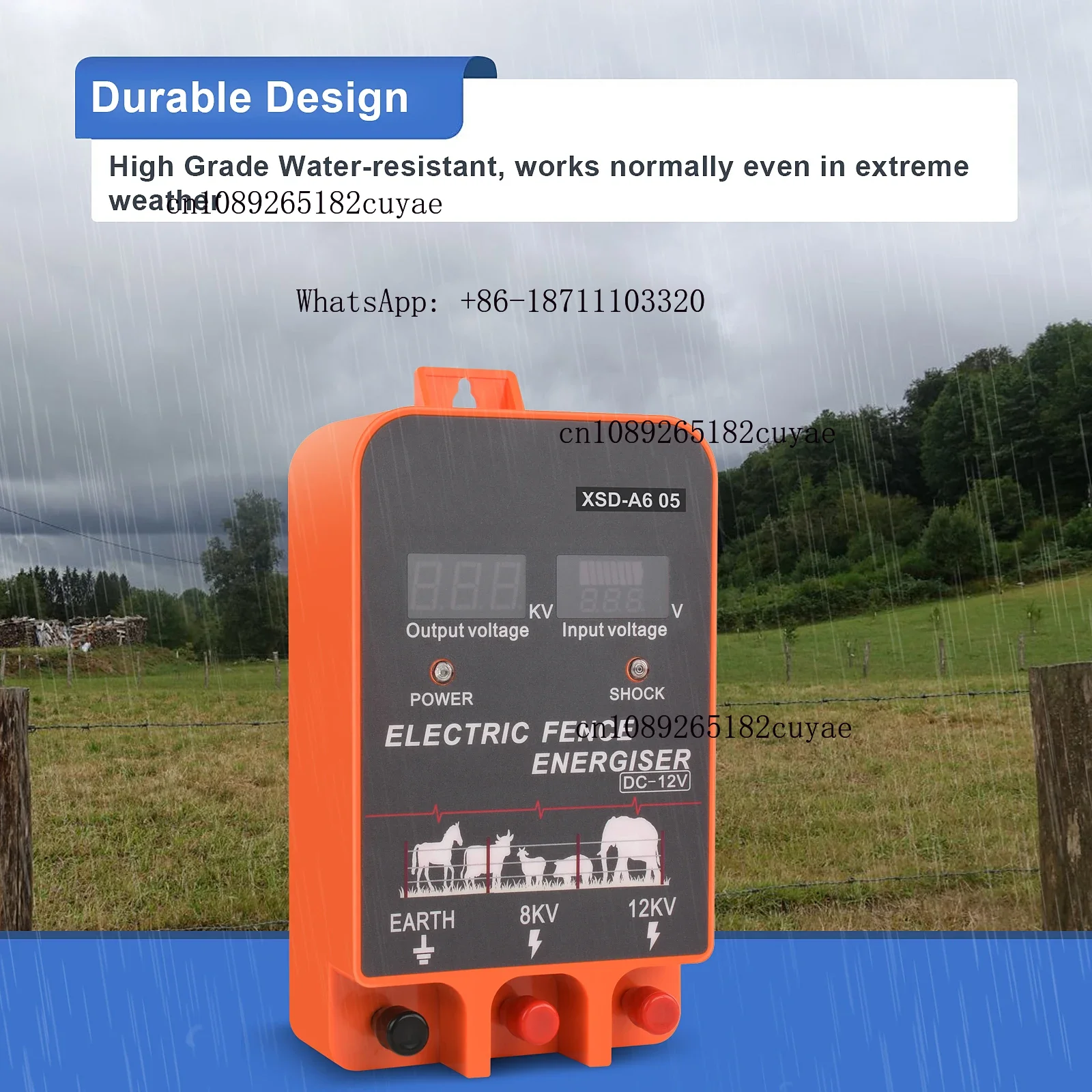 10 KM Fence Charger Electric Fence Energizer for Livestock