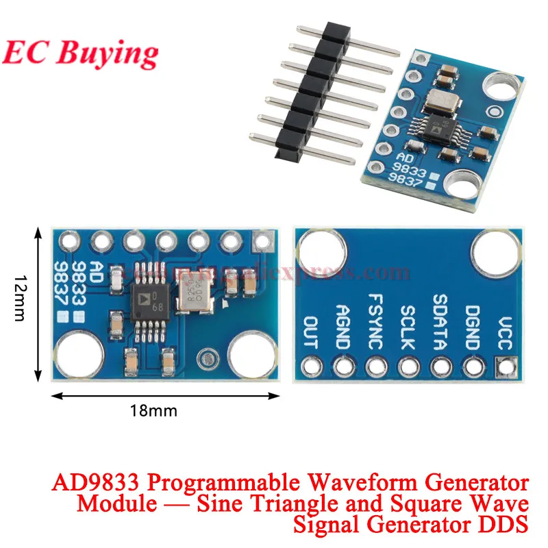 10Pcs/1pc AD9850 125MHz AD9851 180MHz DDS Signal Generator Module 2 Sine Wave 2 Square Wave 0-70MHz 0-40MHz Development Board