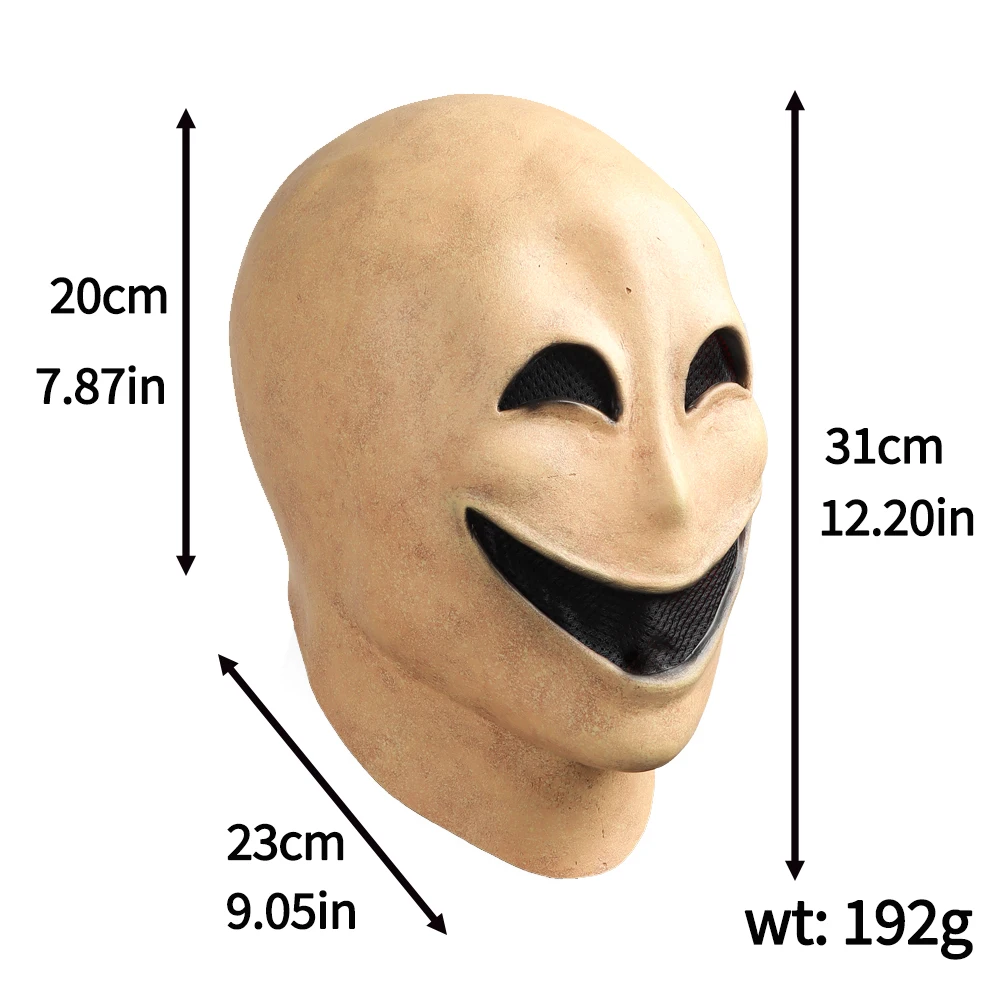 Creepy Smile No Face Man Mask Cosplay Alien Demon Latex Helmet Halloween Carnival Dress UP Party Costume Props For Adult