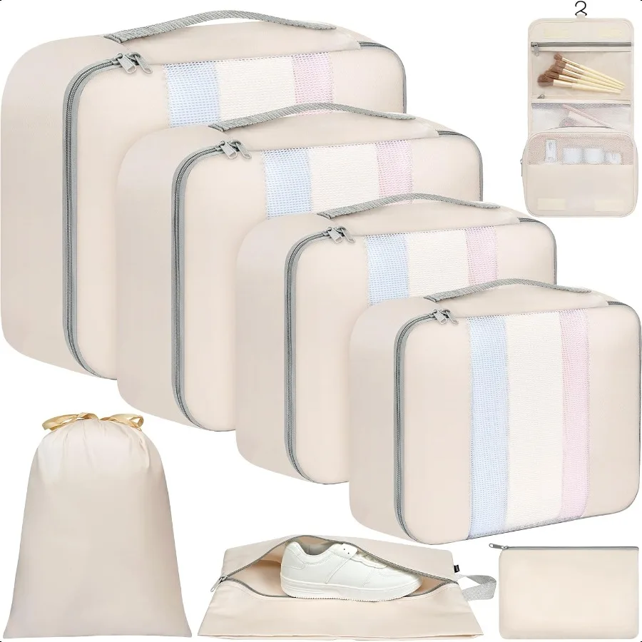 

BAGAIL 6 Set 8 Set 10 Set Packing Cubes Various Sizes Packing Organizer for Travel Accories Lage Carry On Suitcase