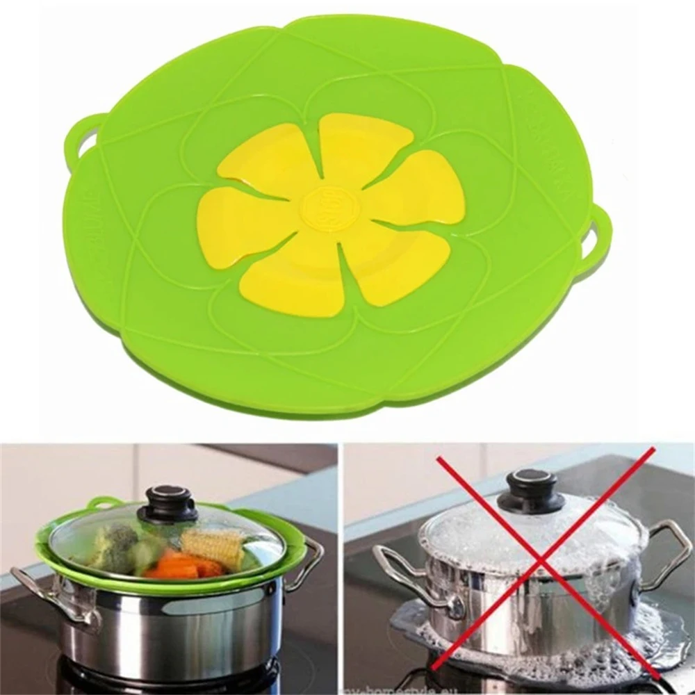 1PC, Multifunctional Spill Proof Pot Lid Silicone Flower Swivel With Anti Scald Grip Cooking Pot Lids Utensil Cooking Tools