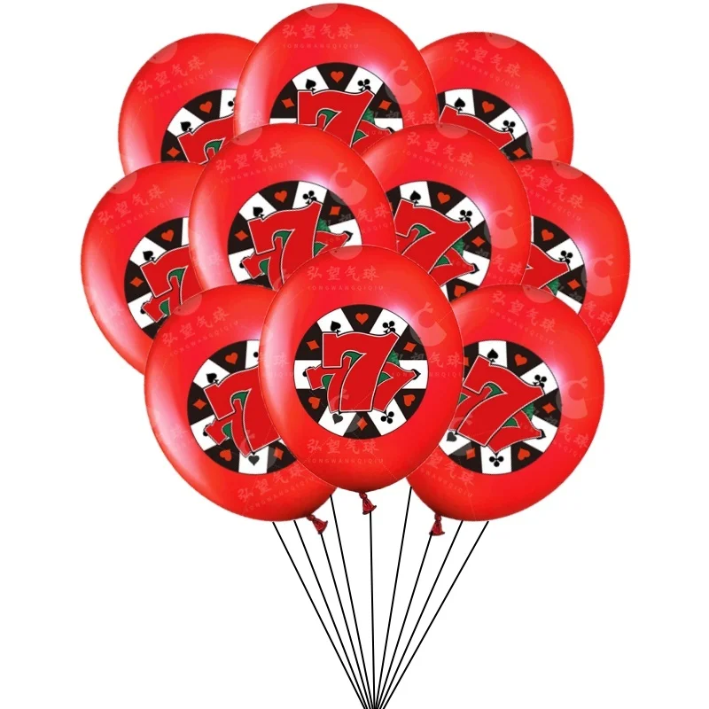 10Pcs Casino Party Decoration Poker Latex Balloon Playing Card Night Balloons for Las Vegas Casino Theme Birthday Party Supplies - view 4