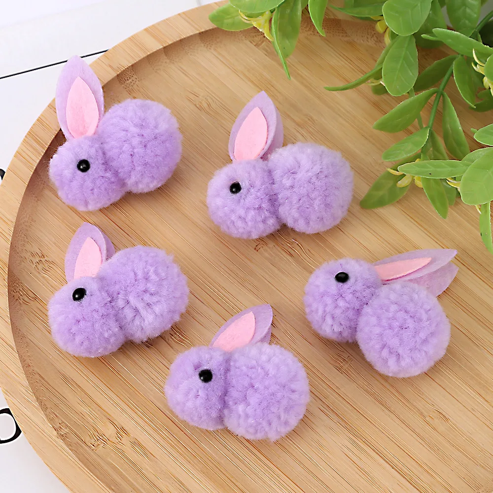 Cute Plush rabbit Soft Pom Poms Pompoms Ball for Kids Hair Clips Making  DIY Sewing Craft Decoration Handmade Accessiories