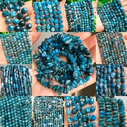 Natural Dark Blue Apatite Stone Beads Irregular Loose Spacer Beads For Jewelry Making 2/4/6/8/10/12mm DIY Handmade Bracelets