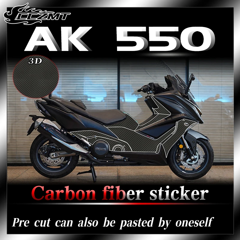 For KYMCO AK550 3D protective film modification carbon fiber printmaking decal whole car printing waterproof and scratch