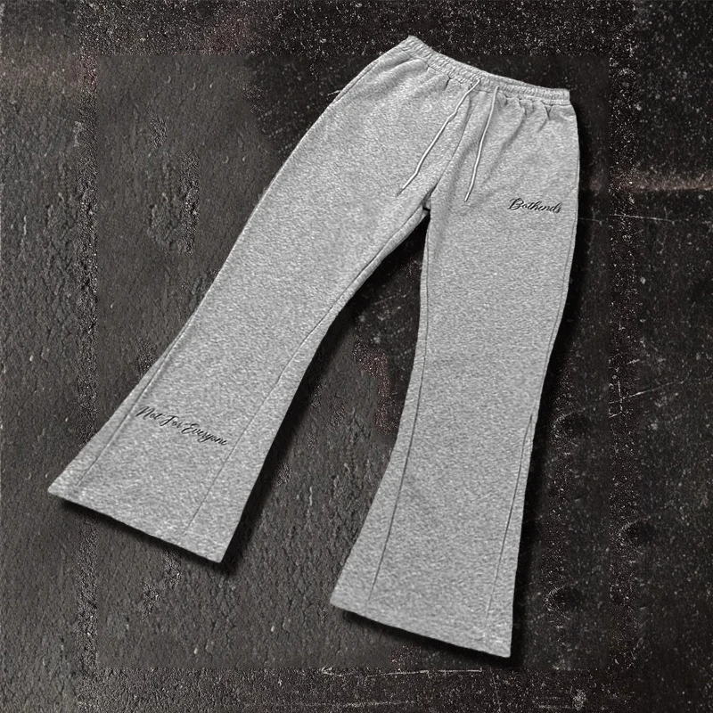 

Новые уличные брюки с микророгами и вышивкой букв, эластичные повседневные брюки с завязками на поясе, мужские брюки в стиле ретро в стиле хип-хоп