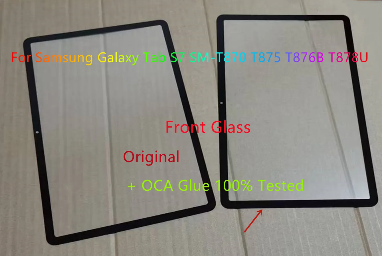 Front Glass Touch Screen + OCA Glue For Samsung Galaxy Tab S7 T870 T875 SM-T870 SM-T876B SM-T878U SM-T875 Tested