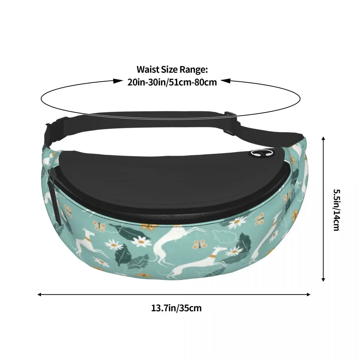 Schattige Windhond Vlinder Fanny Bag Op Maat Whippet Windhond Crossbody Taille Pack Mannen Vrouwen Reizen Telefoon Geld Zakje