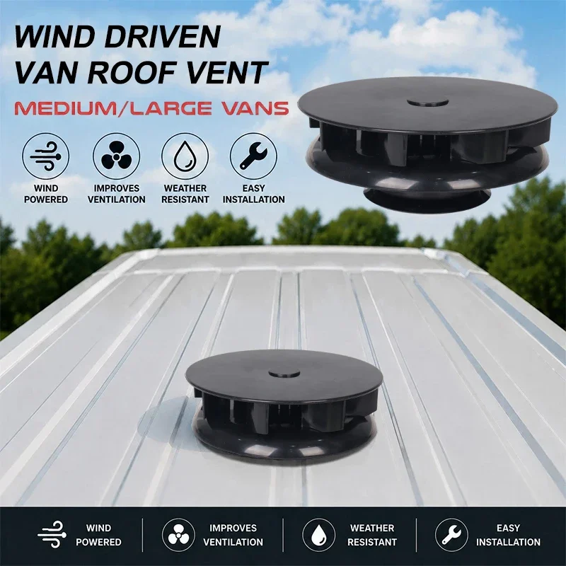 1PC Wind Driven Rotary Roof Vent Fan for Camper Van 4x4 Vehicle Wind Powered Spinning Air Vent for Dog Pet Horse Trailer