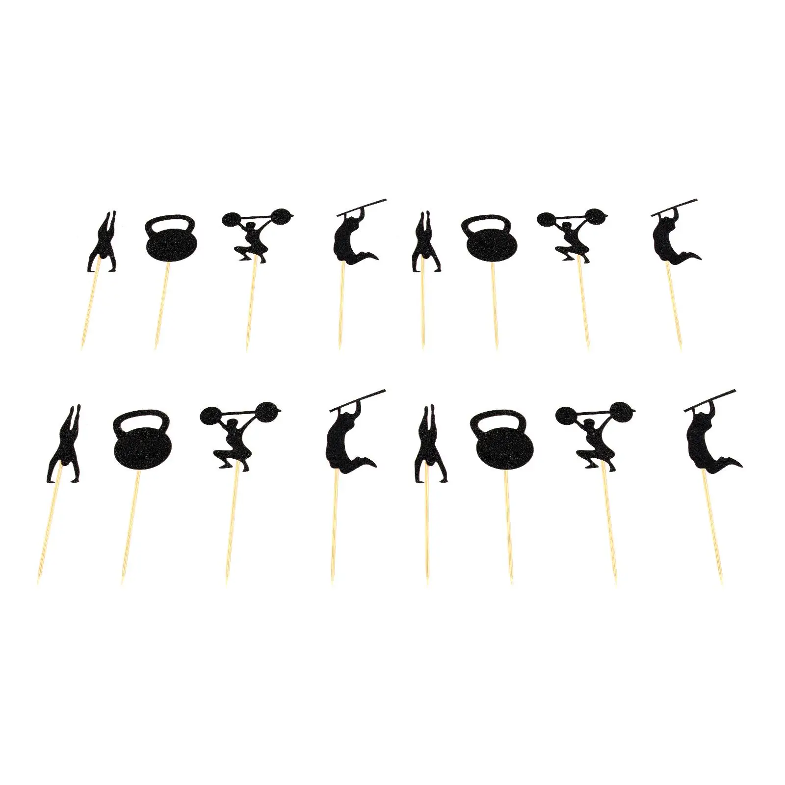 

Cake Toppers Black Gym Theme Party Supplies Cupcake Adornment Cake Decorations Environment Friendly Safe