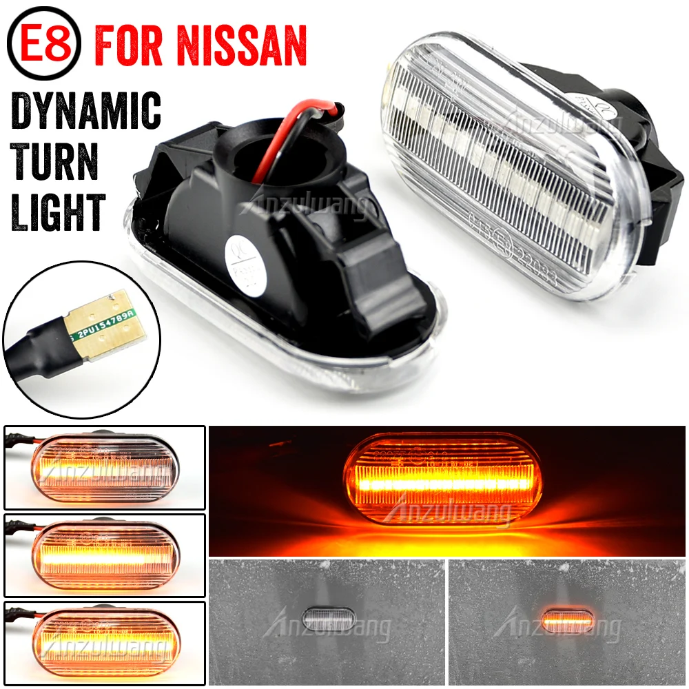 For Nissan 350Z Z33 Frontier D40 Cube Z11 Latio C11 Xterra Versa March Pathfinder R51 LED Dynamic Side Marker Turn Signal Light